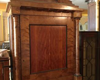 Increadible early 1900's Beidermeier two-piece armoire with shelves. Antique imported from Germany...still has tags from import!!