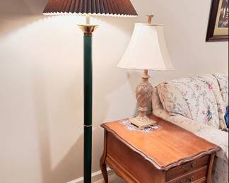 Vintage side table and floor lamp 