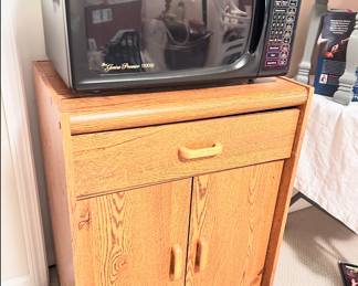 Panasonic Microwave and Cabinet 