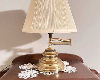 Vintage Brass Swing Arm Candlestick Desk Lamp