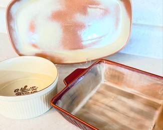 Frankoma Plainsman Dessert Gold 5QS Oval Platters and other stoneware 