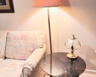 Side table and lamps