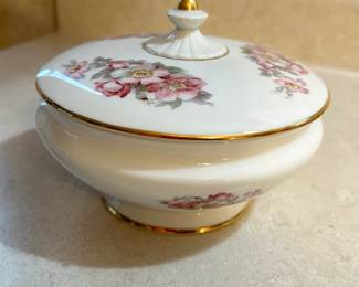 Gerold Porzellan Trinket covered Bowl Dish Gold Trim Tettau Bavaria West Germany