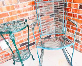 Vintage Wrought iron chair and table (not wrought iron)