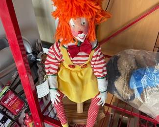 Handmade Ronald McDonald style doll.