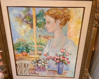 Vintage original signed J. Ross oil painting.