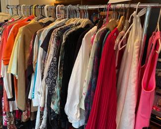 Women and men's clothes.