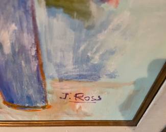 Vintage original signed J. Ross oil painting.