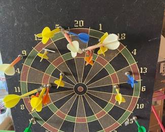 Velcro hanging dartboard.