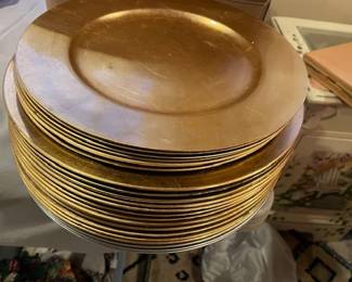 Gold and silver chargers - perfect for the holidays!