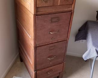 Stacking file drawers - oak.