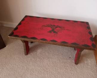 Painted folding stool.