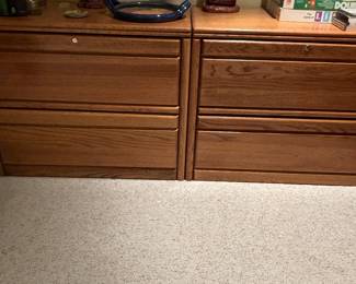 Two wood filing cabinets 