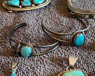 Turquoise pieces… including a signed Navajo belt buckle… more pics of it at the end.