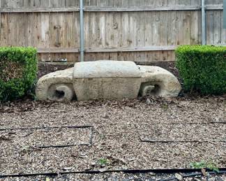 Carved Stone Antique "Carriage Step" Bench