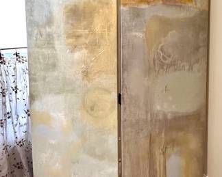Hand painted screen on canvas by Carol Pankratz