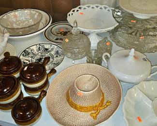 Serving bowls,  platters,  cake stands