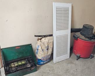 Camping stove,  shop vac, shutter