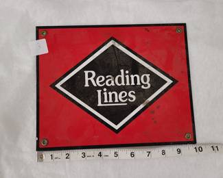 Reading lines train repro tin metal sign