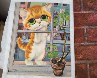 Big Eye Cats litho prints lot