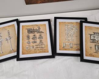 VTG Locomotive train patent framed prints