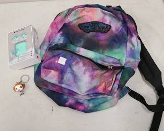 Vans bookbag, Apple Airpod kit, keychain