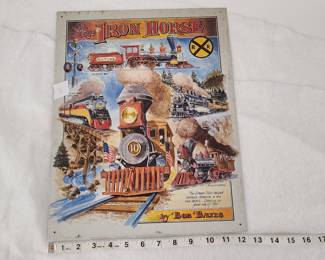 The Iron Horse locomotive repro tin metal sign