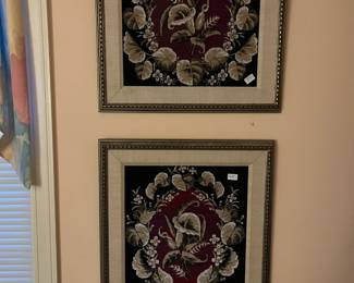 Exquisitely finished needlepoint callalilies