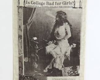 "Is College Bad for Girls?" Linen Wall Hanging