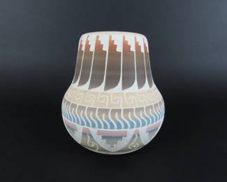 Navajo Pottery Vase Signed E. Whitegoat