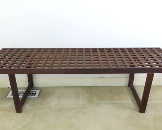 Mid Century Peter Løvig Nielsen Teak Lattice Bench / Coffee Table