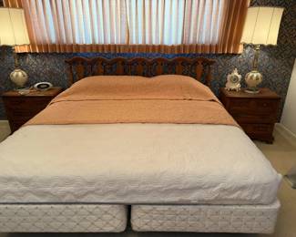 King sized bed with matching night stands (mattress included).