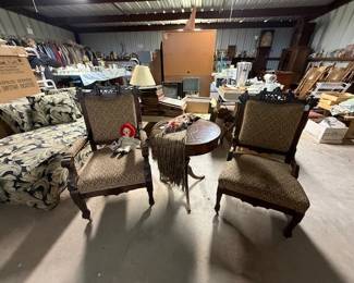 American Renaissance 1880s carved Rosewood chairs