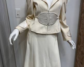 Valentino Cream 3 piece suit, jacket, skirt & pants
