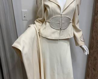 Valentino Cream 3 piece suit, jacket, skirt & pants