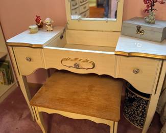 French provincial bedroom set with vanity