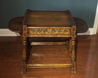 Vintage Feudal Oak Side Table Reserve $100