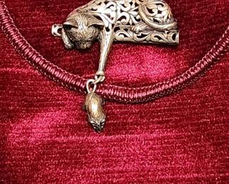 Sterling Silver Cat Brooch 