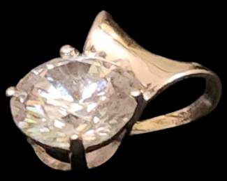 White Gold and CZ Pendant 