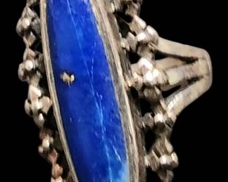 Bright Blue and Silver Ring 