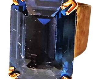 Blue and Gold Statement Ring 