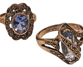 Sterling Rings with Blue Stones 