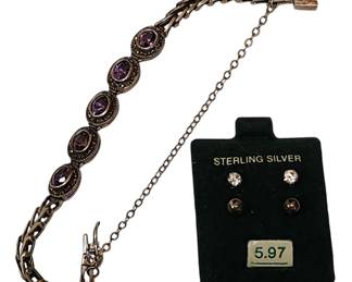 Sterling Bracelet and Earrings 