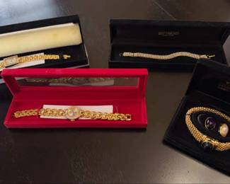 Elizabeth TayloraTMs White Diamonds Faux Diamond Bracelet 2 Gold tone faux Diamond Watches Bracelet