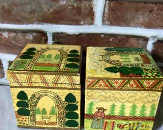 2 Hand Painted Christmas Ornamentspaper Mache