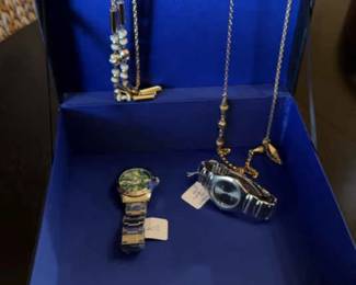 Jewelry Storage Box With Eagles MenaTMs Watch And Kenneth Cole MenaTMs Watch Plus 2 Long Necklaces