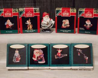 8 Hallmark Miniatures Ornaments Santas