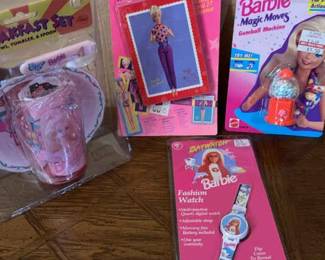 Barbie Fashion Playing Cards Gum Ball Machine Fashion Watch Breakfast Set