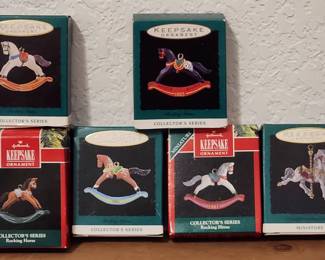 7 Hallmark Miniatures Ornaments Rocking Horses