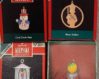 3 Hallmark Miniature Ornaments Plus 1 Other